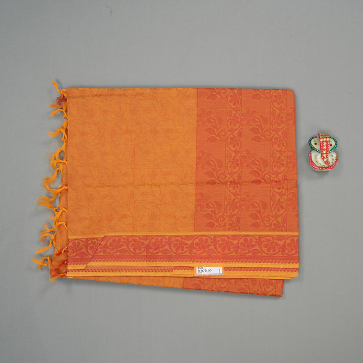 Hayagrivas Handloom Pure Cotton Saree in Timeless Mango Yellow KBE104D1-12