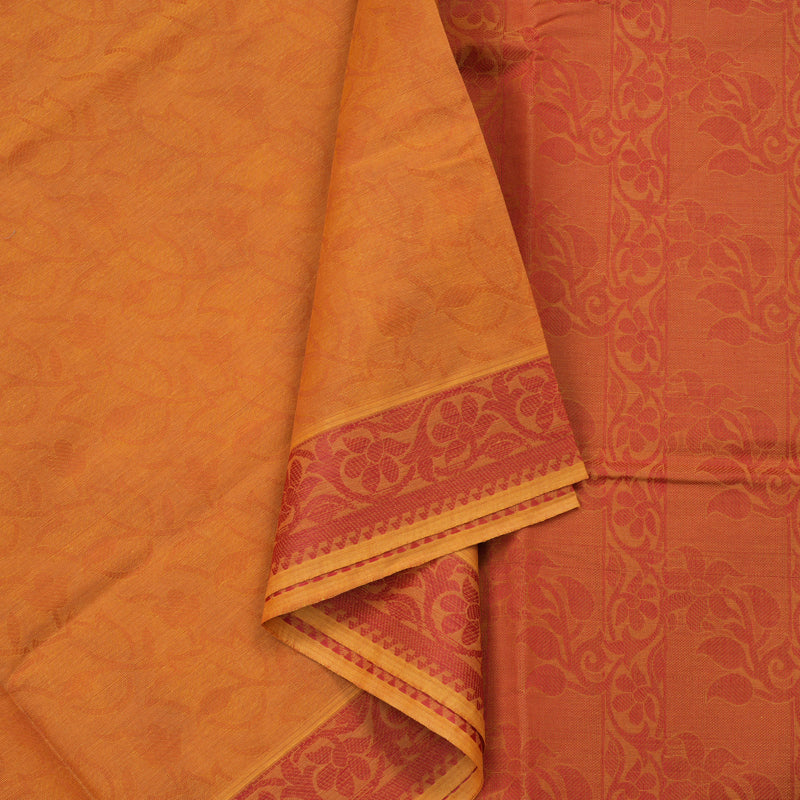 Hayagrivas Handloom Pure Cotton Saree in Timeless Mango Yellow KBE104D1-12