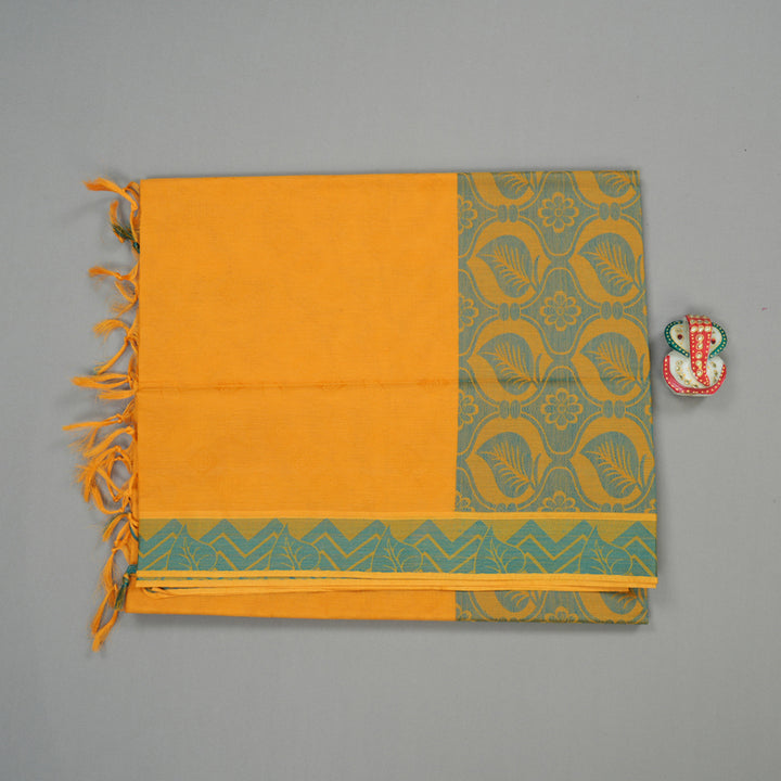 Hayagrivas Handloom Pure Cotton Saree in Vibrant Mango Yellow KBE104D1-15