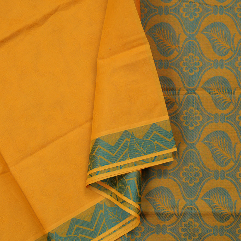 Hayagrivas Handloom Pure Cotton Saree in Vibrant Mango Yellow KBE104D1-15