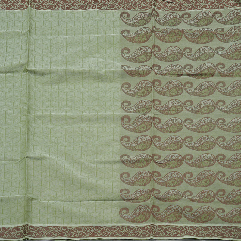 Hayagrivas Handloom Pure Cotton Saree in Soothing Light Elaichi Green KBE104D1-23
