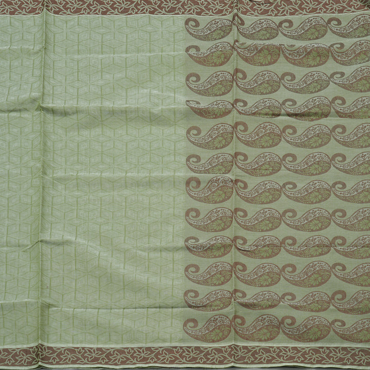 Hayagrivas Handloom Pure Cotton Saree in Soothing Light Elaichi Green KBE104D1-23