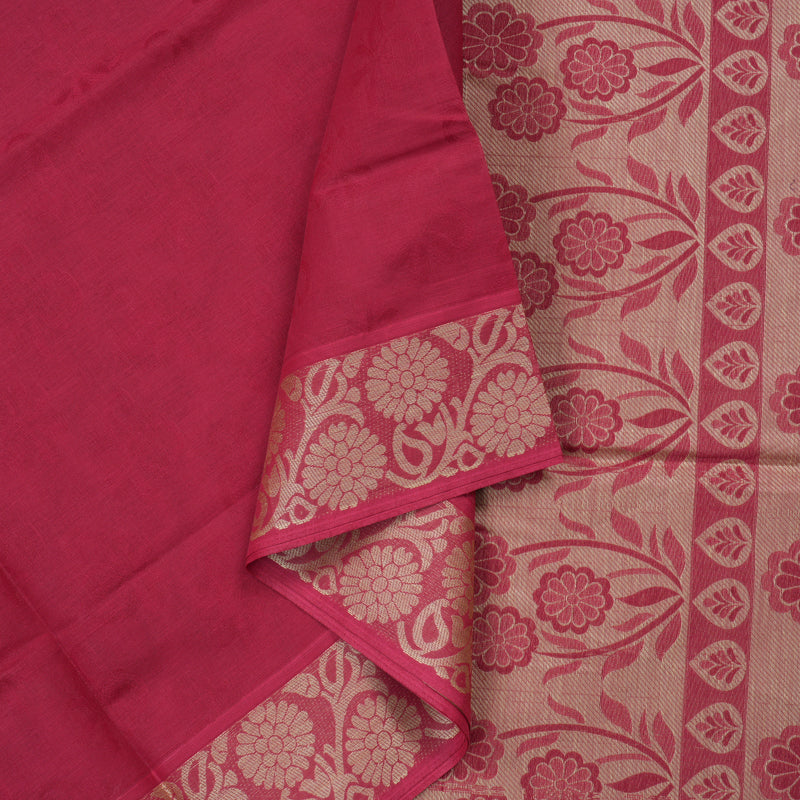 Hayagrivas Handloom Pure Cotton Saree in Radiant Dark Pink KBE104D1-25