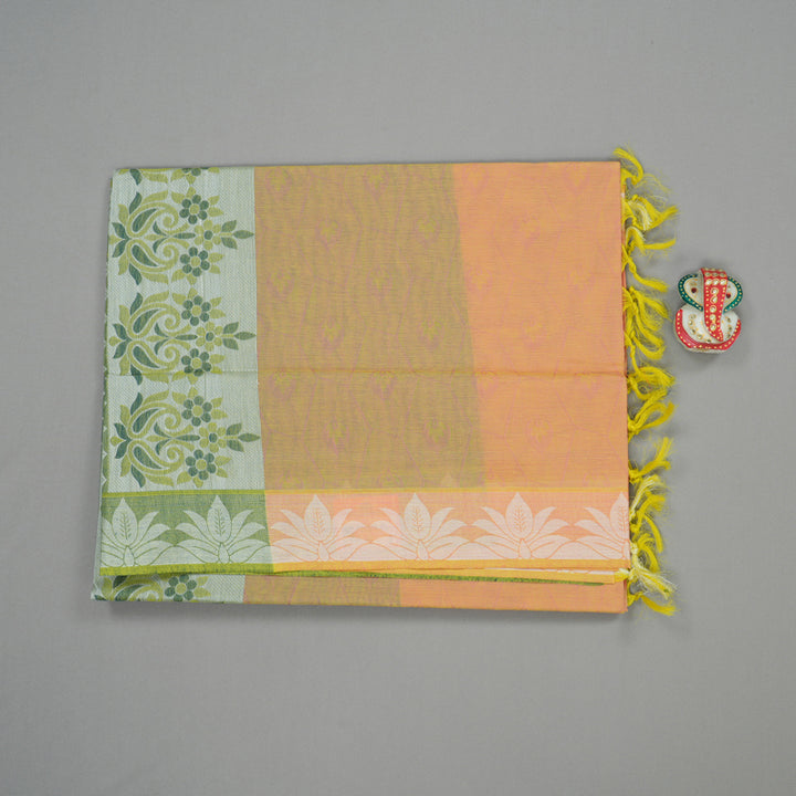 Hayagrivas Handloom Pure Cotton Saree in Regal Dual Tone (Pink with Yellow) KBE104D2-15