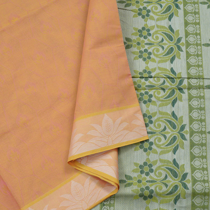 Hayagrivas Handloom Pure Cotton Saree in Regal Dual Tone (Pink with Yellow) KBE104D2-15
