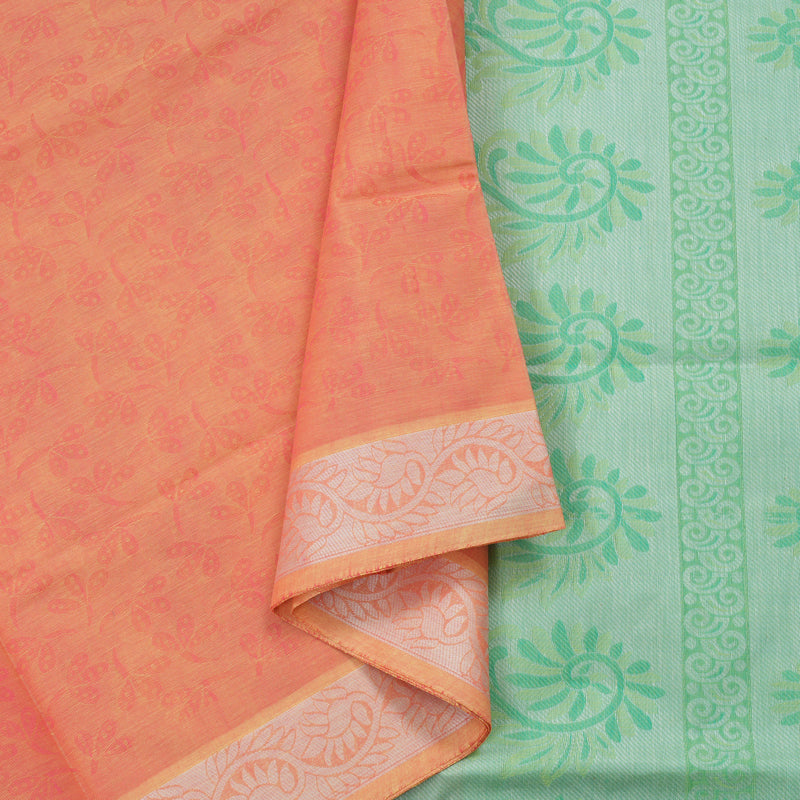 Hayagrivas Handloom Pure Cotton Saree in Dreamy Dual Tone (Pink with Yellow) KBE104D2-5