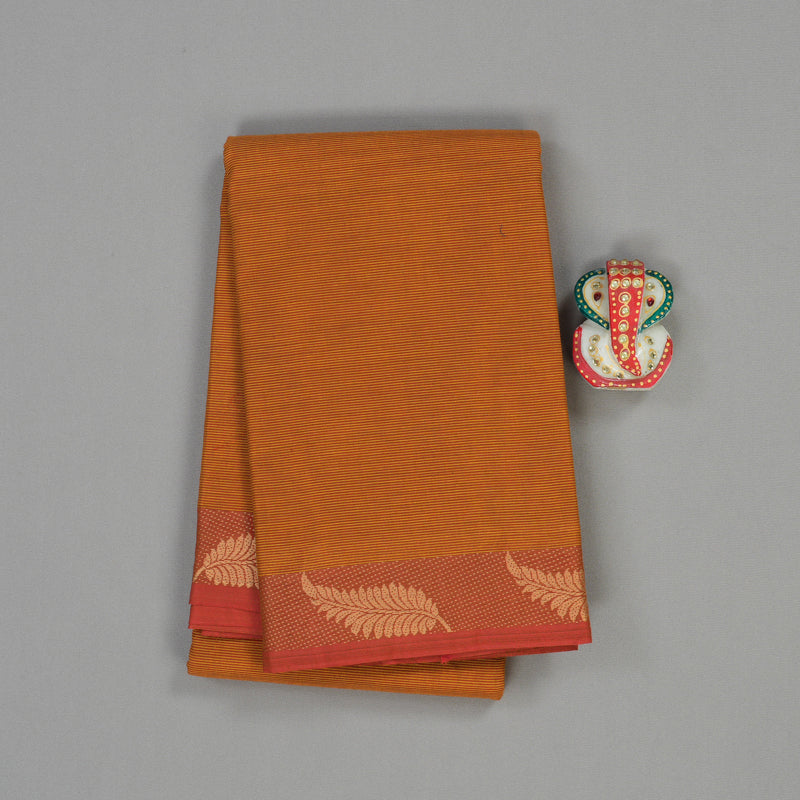 Hayagrivas Handloom Pure Cotton Saree in Energising Honey Mustard KBE104D3-10