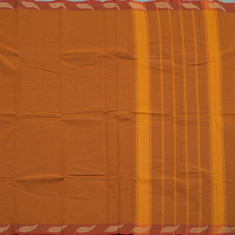 Hayagrivas Handloom Pure Cotton Saree in Energising Honey Mustard KBE104D3-10