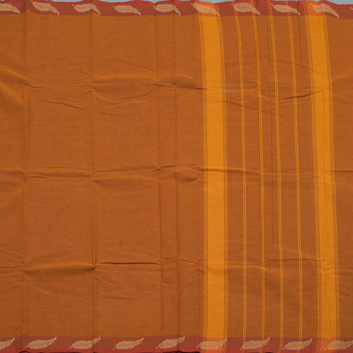 Hayagrivas Handloom Pure Cotton Saree in Energising Honey Mustard KBE104D3-10