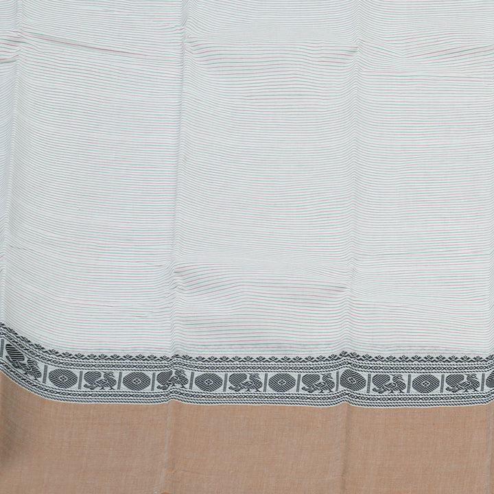 Hayagrivas Half White Handloom Pure Cotton Saree with Ganga Jamuna (Sandal And Pink) Border KBE104D3-12