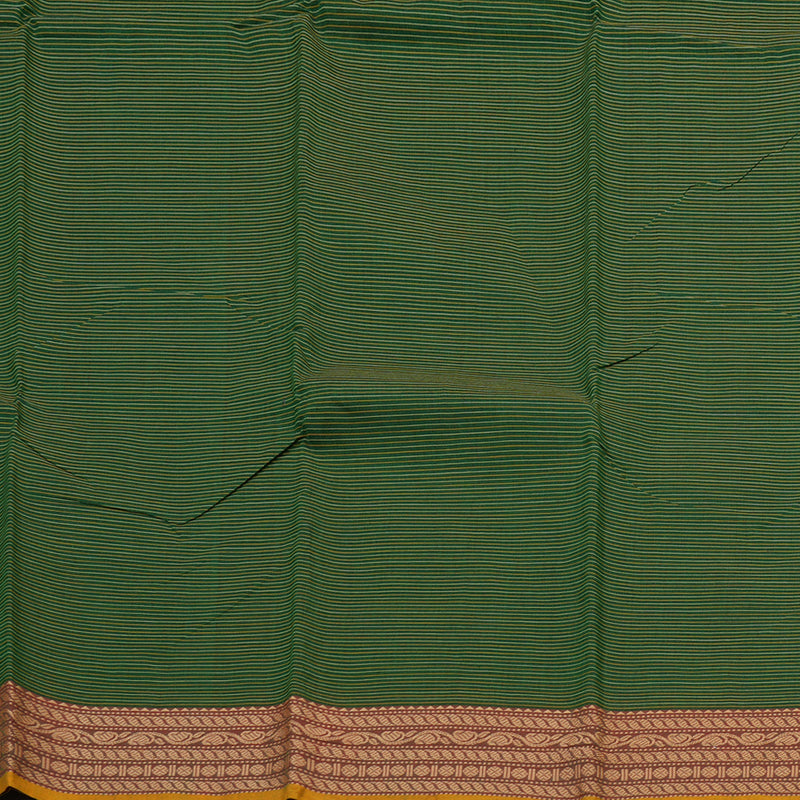 Hayagrivas Handloom Pure Cotton Saree in Radiant Bottle Green KBE104D3-16