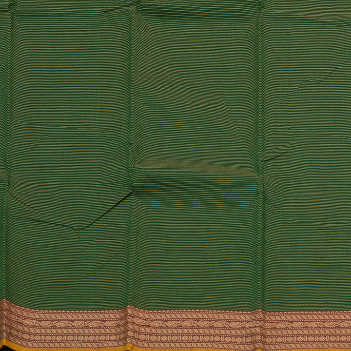Hayagrivas Handloom Pure Cotton Saree in Radiant Bottle Green KBE104D3-16