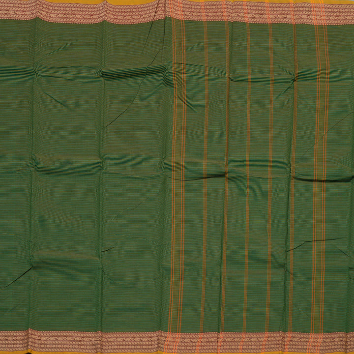 Hayagrivas Handloom Pure Cotton Saree in Radiant Bottle Green KBE104D3-16
