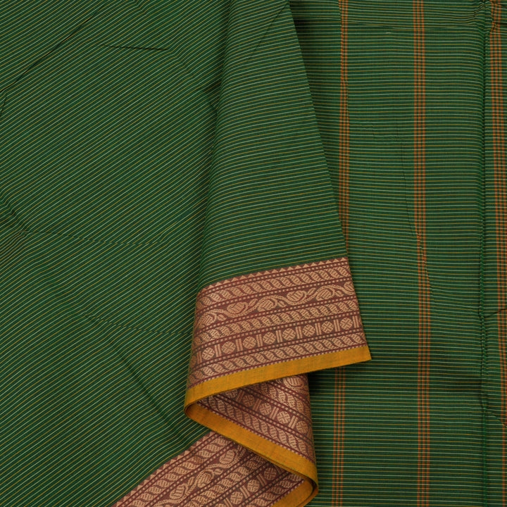Hayagrivas Handloom Pure Cotton Saree in Radiant Bottle Green KBE104D3-16