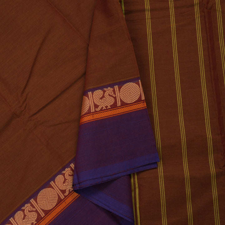 Hayagrivas Handloom Pure Cotton Saree in Manthalir Ganga jamuna border KBE104D3-20