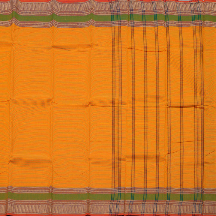 Hayagrivas Handloom Pure Cotton Saree in Lively Mango Yellow KBE104D3-21