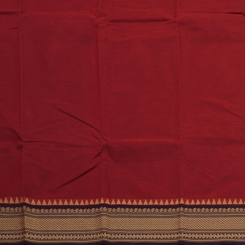 Hayagrivas Handloom Pure Cotton Saree in Deep Red KBE104D3-24