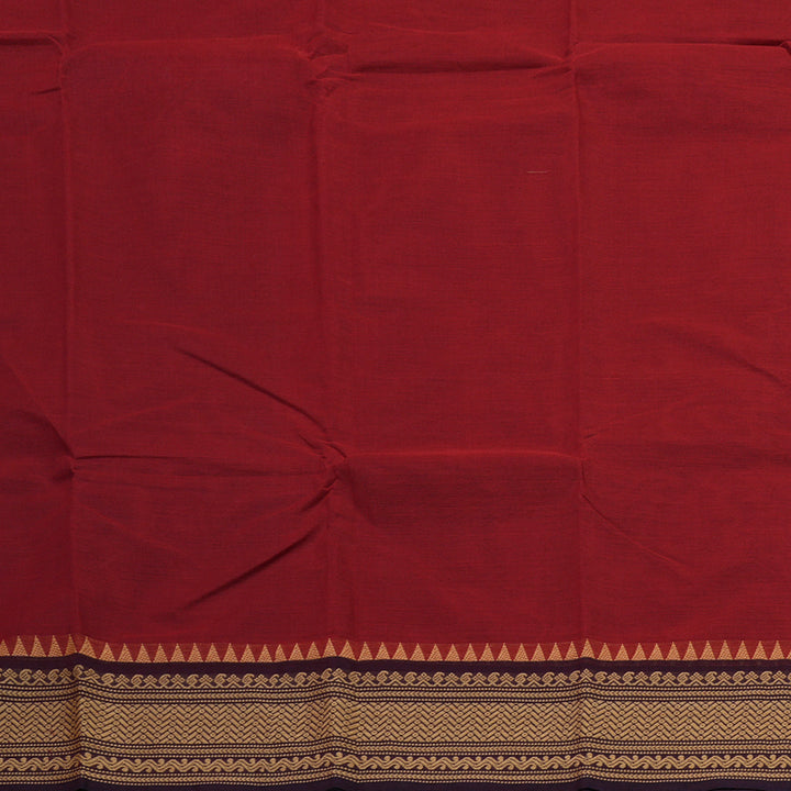 Hayagrivas Handloom Pure Cotton Saree in Deep Red KBE104D3-24