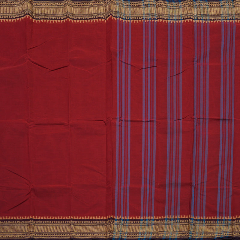 Hayagrivas Handloom Pure Cotton Saree in Deep Red KBE104D3-24
