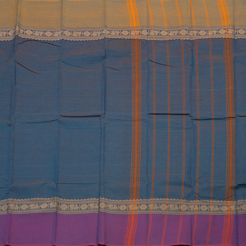 Hayagrivas Pure Cotton Saree in Teal Blue Ganga Jamuna KBE104D3-28