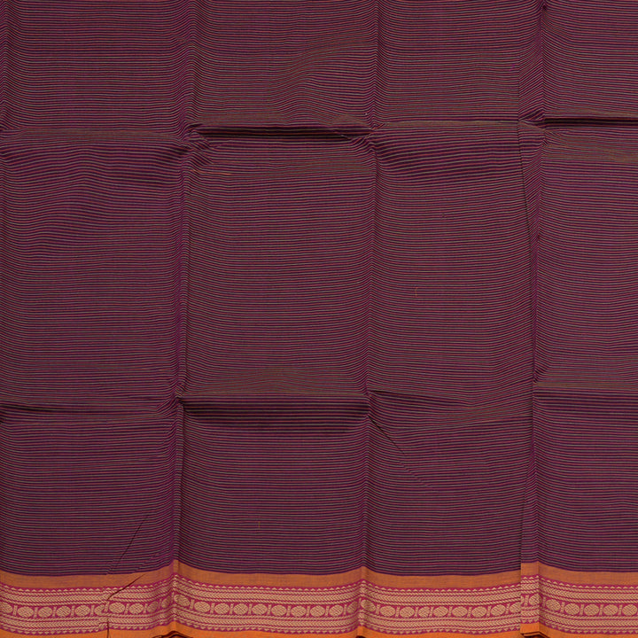 Hayagrivas Handloom Pure Cotton Saree in plum purple with pink  KBE104D3-3