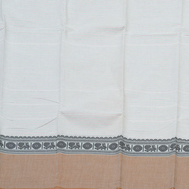 Hayagrivas Handloom Pure Cotton Saree in Delicate White KBE104D3-4