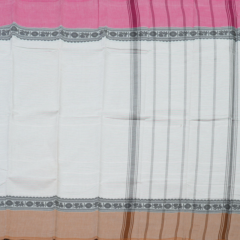 Hayagrivas Handloom Pure Cotton Saree in Delicate White KBE104D3-4