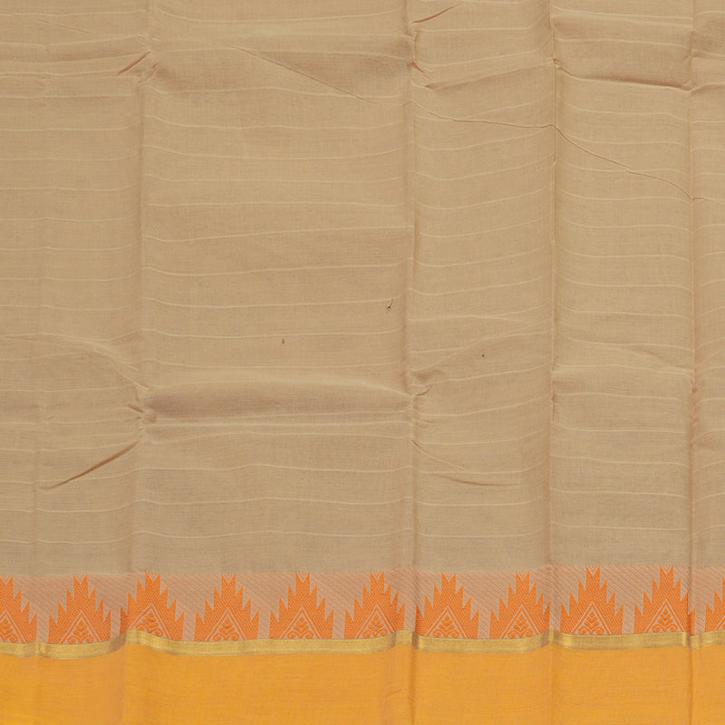 Hayagrivas Wheat Brown Handloom Pure Cotton Saree with Yellow Border KBE104D3-45