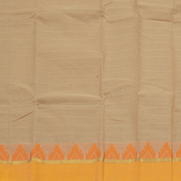 Hayagrivas Wheat Brown Handloom Pure Cotton Saree with Yellow Border KBE104D3-45
