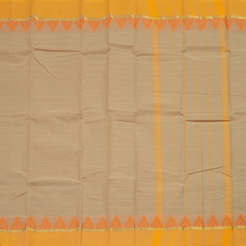 Hayagrivas Wheat Brown Handloom Pure Cotton Saree with Yellow Border KBE104D3-45