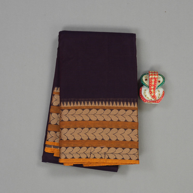 Hayagrivas Handloom Pure Cotton Saree in Captivating Plum purple KBE104D3-50