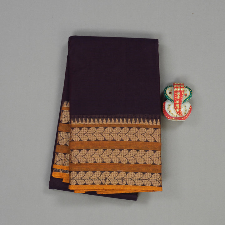 Hayagrivas Handloom Pure Cotton Saree in Captivating Plum purple KBE104D3-50