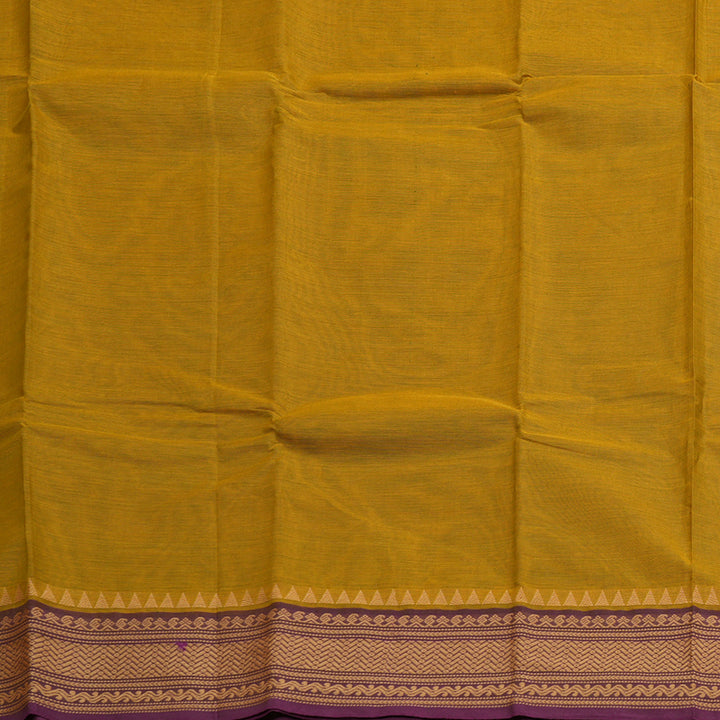 Hayagrivas Handloom Pure Cotton Saree in Evergreen Sampanga Yellow KBE104D3-6