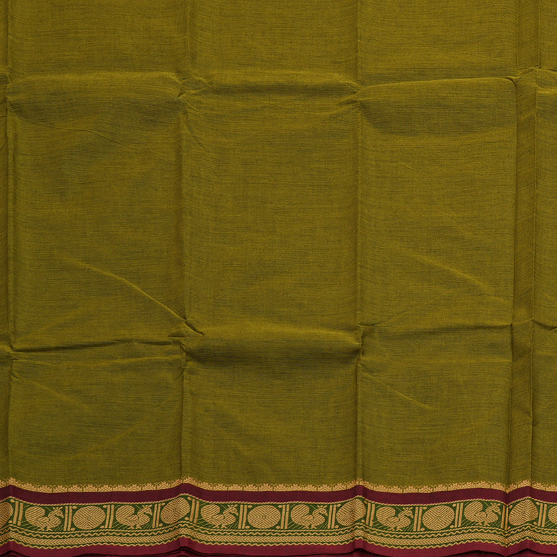 Hayagrivas Handloom Pure Cotton Saree in Versatile Mehendi Green KBE104D3-62