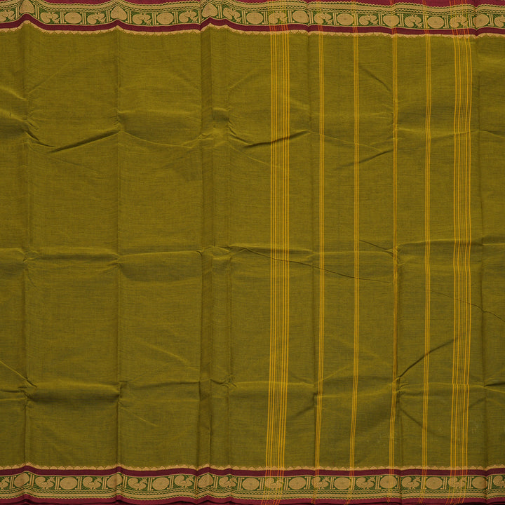 Hayagrivas Handloom Pure Cotton Saree in Versatile Mehendi Green KBE104D3-62