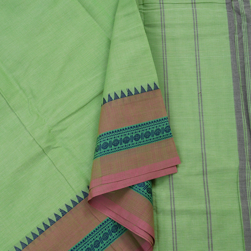 Hayagrivas Handloom Pure Cotton Saree in Muted Pastel green KBE104D3-63