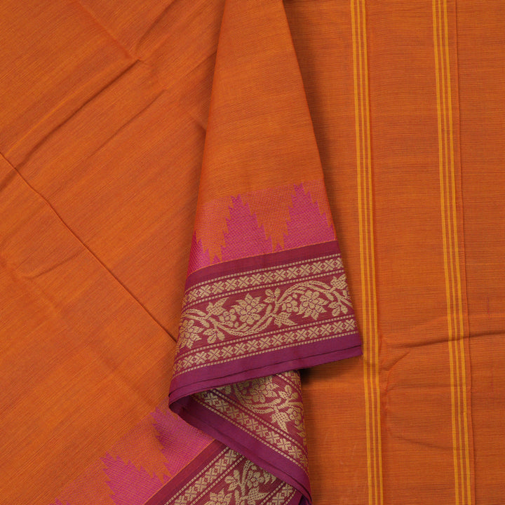 Hayagrivas Handloom Pure Cotton Saree in Stunning Honey Mustard KBE104D3-64