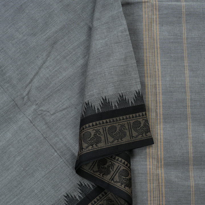 Hayagrivas Handloom Pure Cotton Saree in Lovely Silver Grey KBE104D3-65