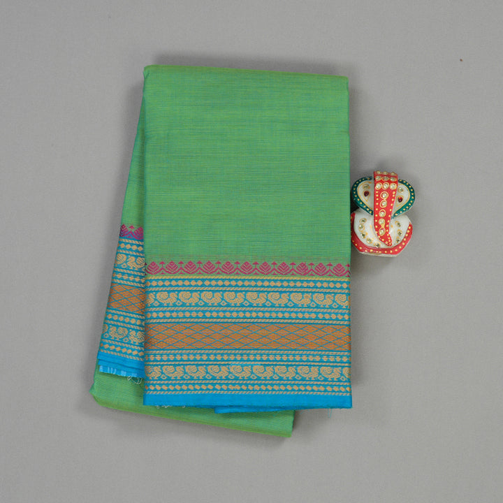 Hayagrivas Handloom Pure Cotton Saree in Refreshing Sea Green KBE104D3-66