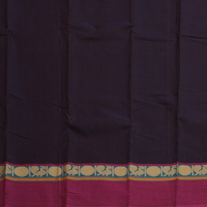 Hayagrivas Handloom Pure Cotton Saree in Majestic Dark Purple KBE104D3-67