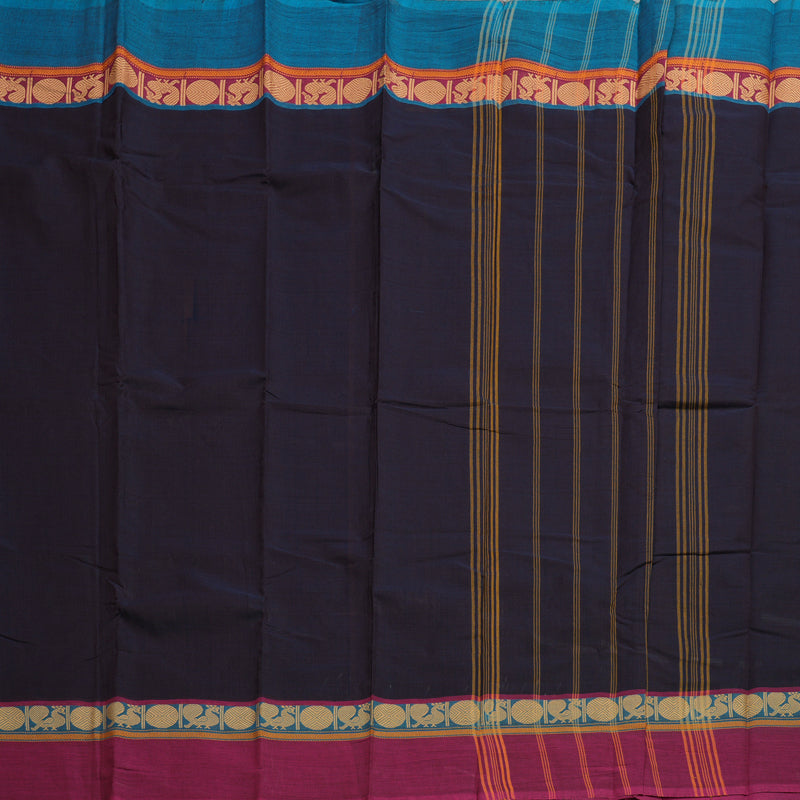 Hayagrivas Handloom Pure Cotton Saree in Majestic Dark Purple KBE104D3-67