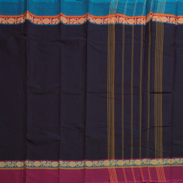 Hayagrivas Handloom Pure Cotton Saree in Majestic Dark Purple KBE104D3-67