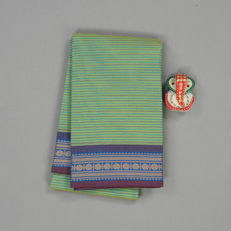Hayagrivas Handloom Pure Cotton Saree in Soothing Sea Green KBE104D3-68
