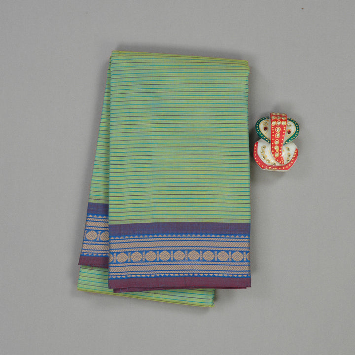 Hayagrivas Handloom Pure Cotton Saree in Soothing Sea Green KBE104D3-68