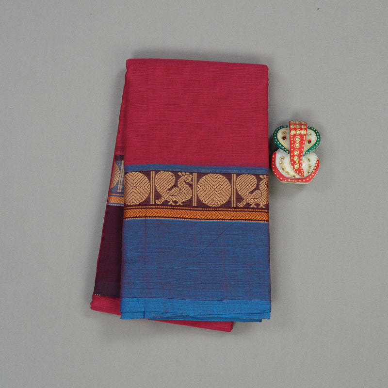 Hayagrivas Handloom Pure Cotton Saree in Attractive Purplish Pink KBE104D3-69