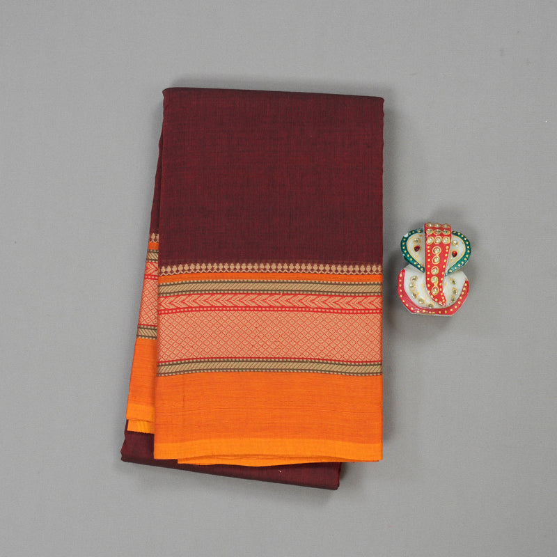 Hayagrivas Handloom Pure Cotton Saree in Classy Wine Maroon KBE104D3-7
