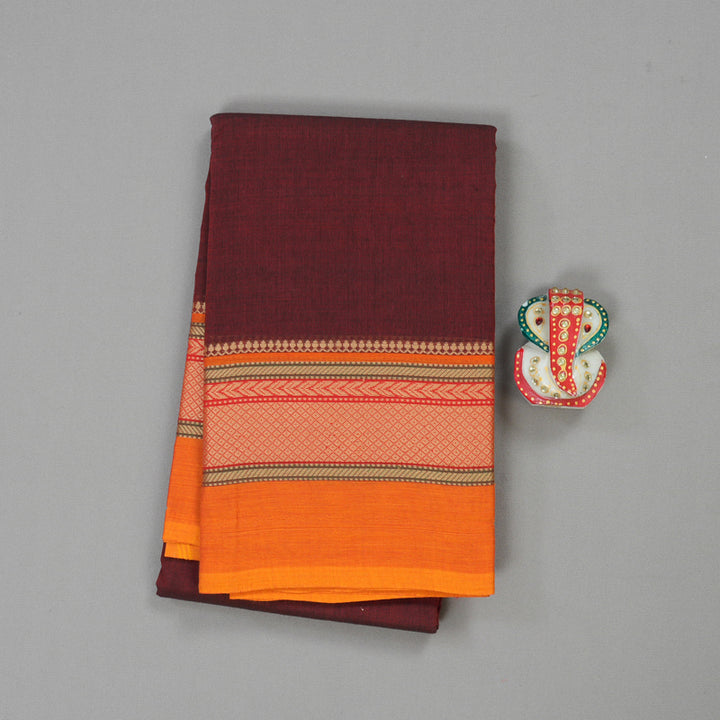 Hayagrivas Handloom Pure Cotton Saree in Classy Wine Maroon KBE104D3-7