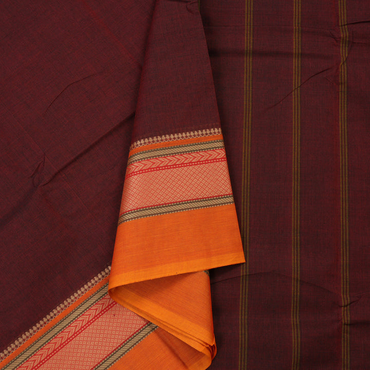 Hayagrivas Handloom Pure Cotton Saree in Classy Wine Maroon KBE104D3-7