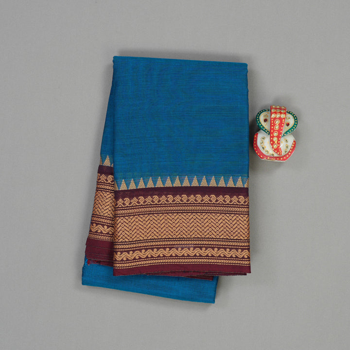 Hayagrivas Handloom Pure Cotton Saree in Gorgeous Sky Blue KBE104D3-70