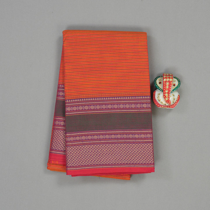 Hayagrivas Handloom Pure Cotton Saree in Stylish Dual Tone (Yellow with Pink) KBE104D3-72